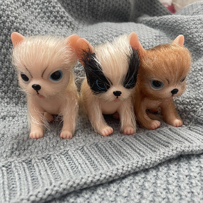 Interactive Squeaky Plush Dog Toy - 5Inch Full Body Silicone Cute Mini