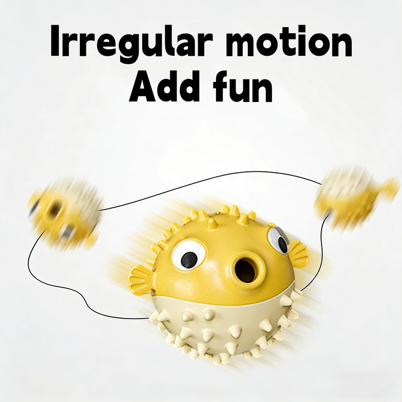 Interactive Bouncing Fish Trea - Rubber Treat Dispensing Dog Toy review and price