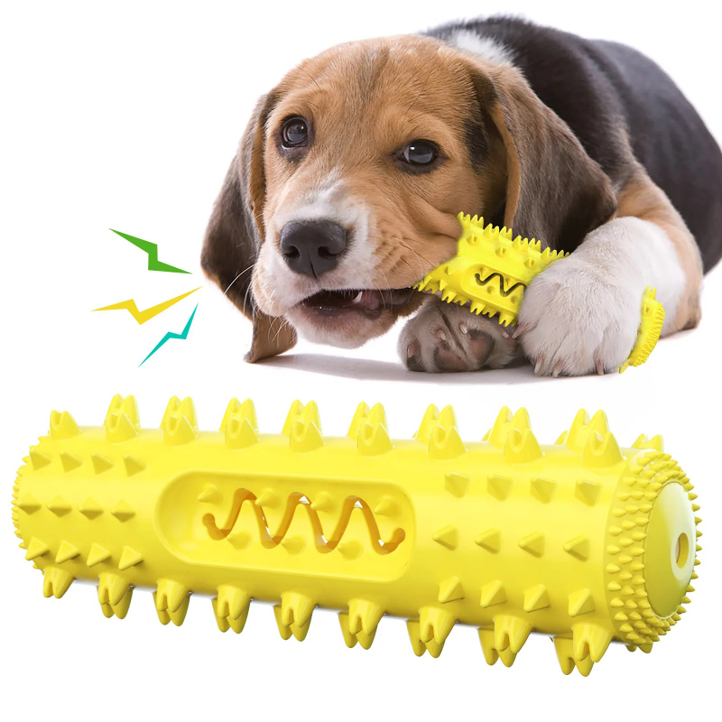 Squeaky Dog Chew Toy Teeth Cle - Rubber Treat Dispensing Dog Toy review and price
