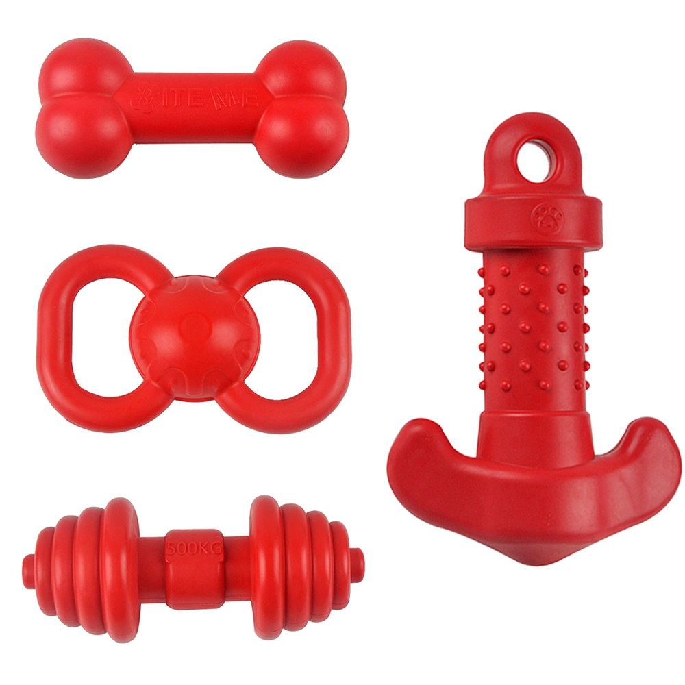 Red TPR Bone Dog Chew Toy Inde - Teeth Cleaning Dog Chew Bone review and price