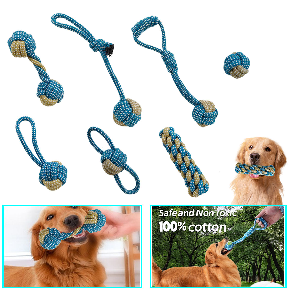 New 7PCS Pet Dog Puppy Double  - Teeth Cleaning Dog Chew Bone review and price