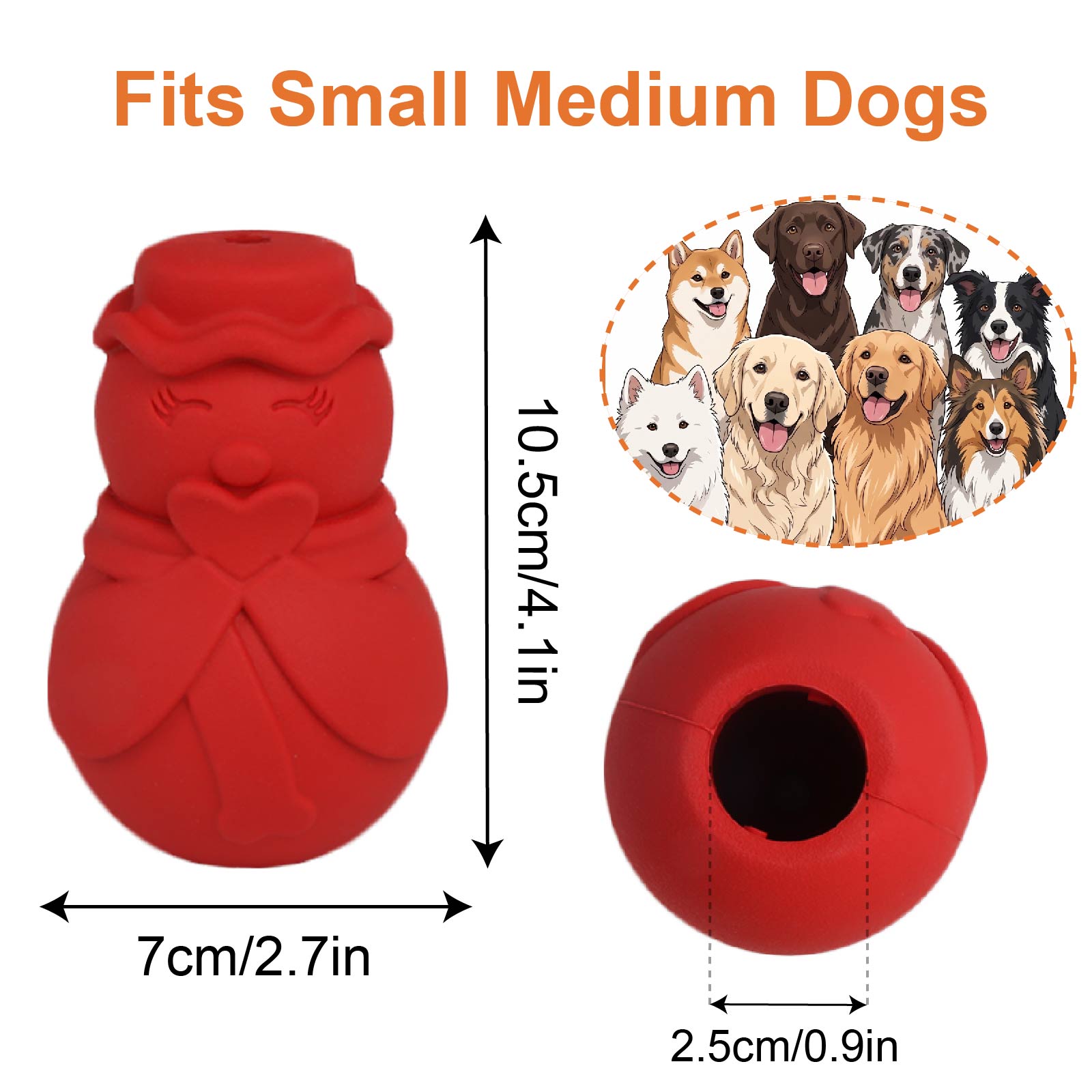 ：Snowman Dog Puzzle Toy, Treat - Rubber Treat Dispensing Dog Toy review and price