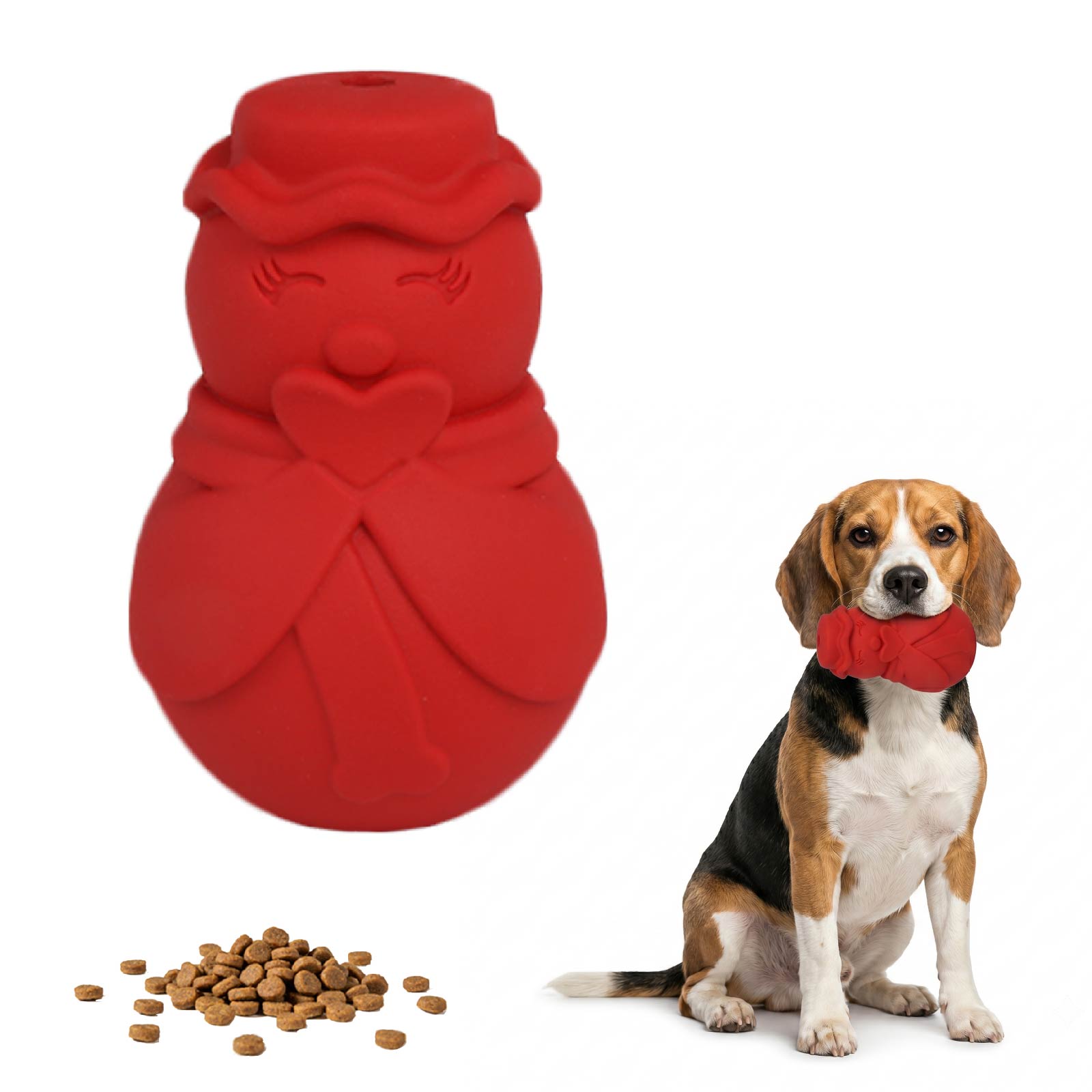 ：Snowman Dog Puzzle Toy, Treat - Rubber Treat Dispensing Dog Toy review and price